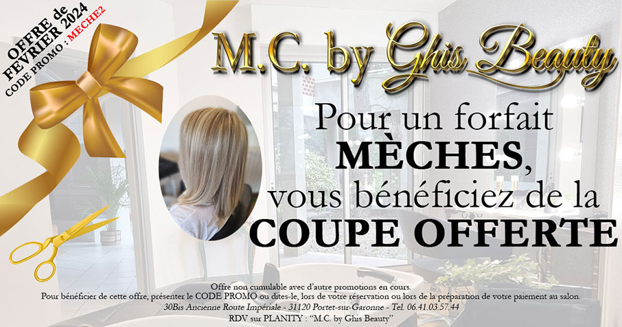Une COUPE offerte pour un Forfait Mèches réalisé chez votre Coiffeur Portet-sur-Garonne